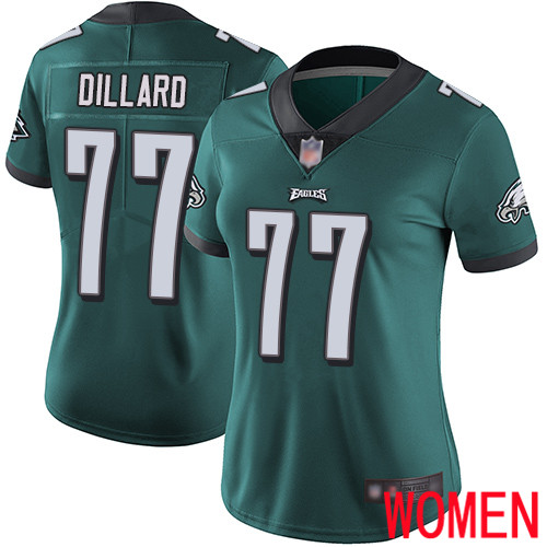 Women Philadelphia Eagles #77 Andre Dillard Midnight Green Team Color Vapor Untouchable NFL Jersey Limited